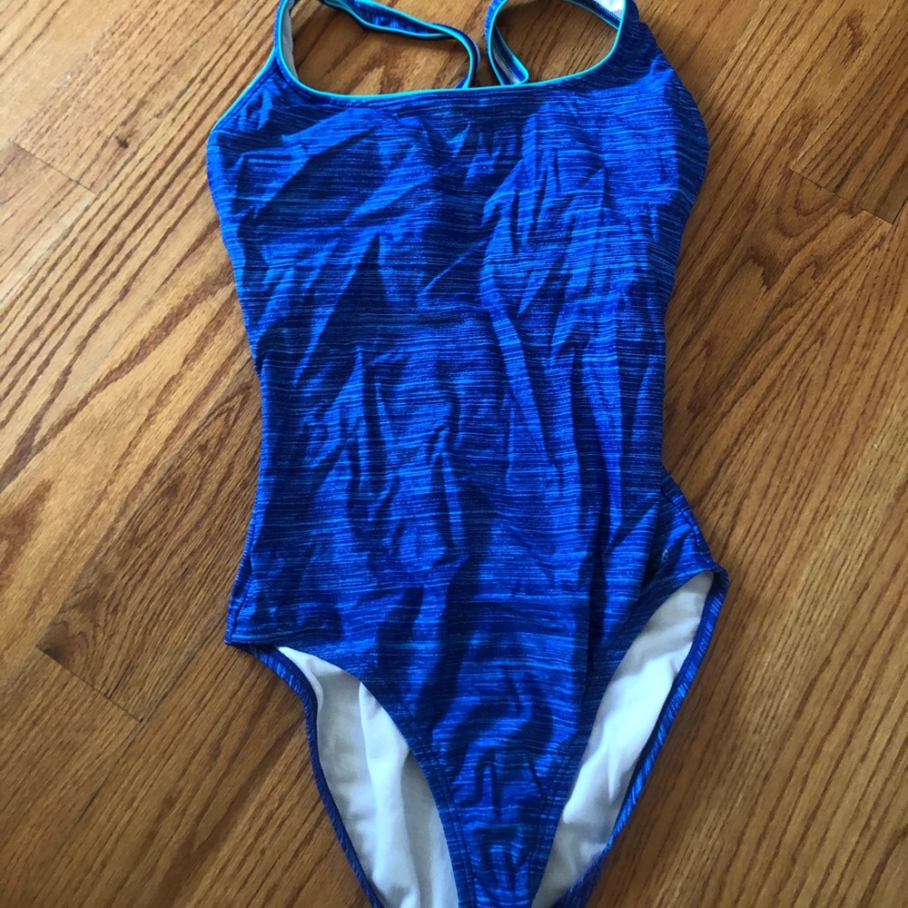 Blue Speedo One Piece Bathing Suit